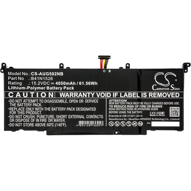 Li-Polymer Notebook, Laptop Battery for Asus,15.2v,4050mAh,GL502V GL502VT-BSI7N27 GL502 GL502VT FX502 FX502V ROG FX502VM-DM572T