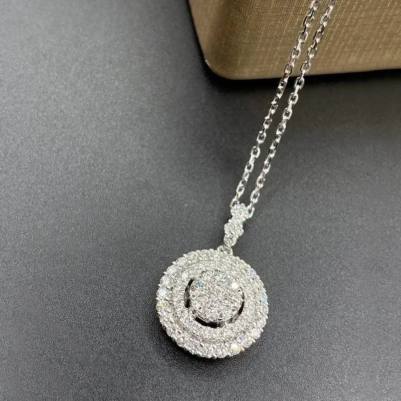 Ne'w Luxury Engagement Necklace for Women Bling  Crystal CZ Fashion Female  Timeless Style Jewelry Wholesale Lots