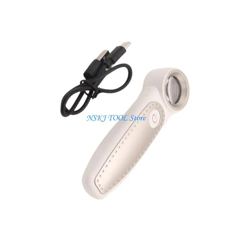 L8RC Ergonomic ABS Magnifier Build In 6 Bright LEDs USB Power for Crafts Reading Use