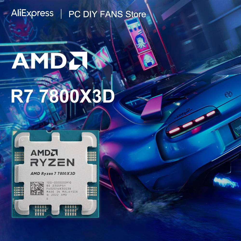 AMD Ryzen 7 7800X3D New R7 7800x3d Gaming CPU Processor 5.0GHz 8-Core 16-Thread 5NM L3=96M 100-100000910 Socket AM5 But No Fan