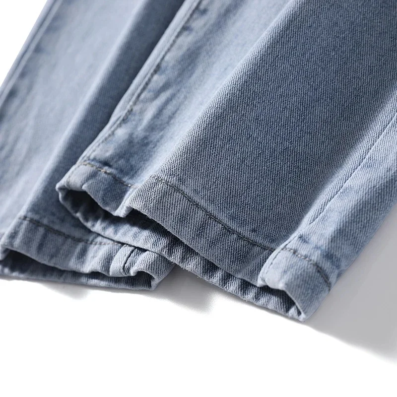 الرجال الدانتيل متابعة تمتد واسعة الساق الجينز 2025 جديد عصري موضة فضفاض سراويل تقليدية العلامة التجارية الكلاسيكية مرونة الخصر الذكور سراويل جينز