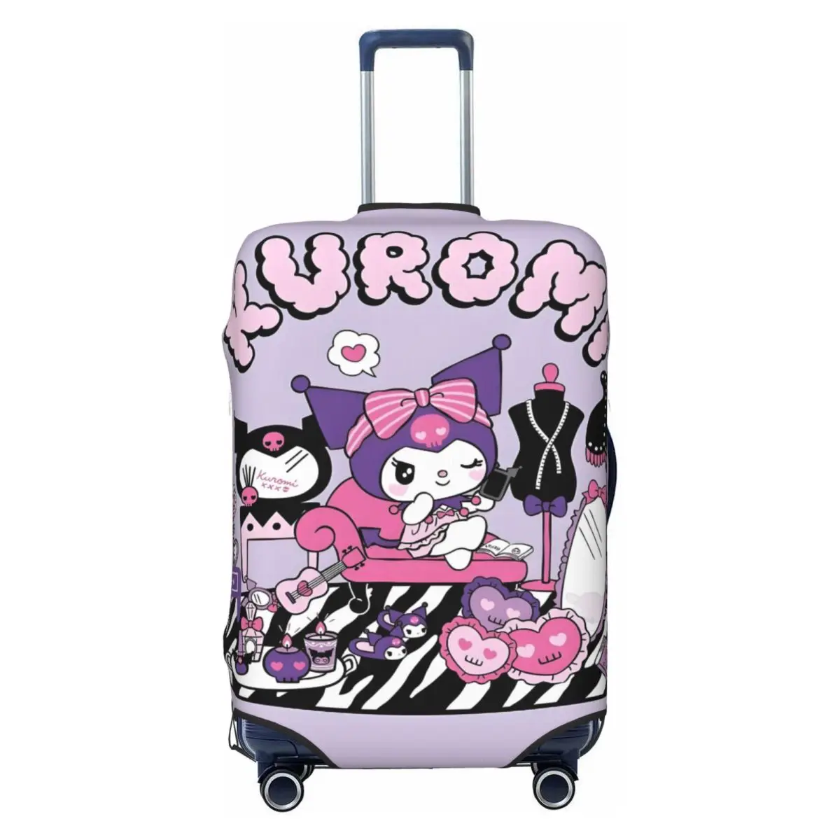 

Custom Kuromi Cartoon Movie Luggage Cover Protector Funny Classical Anime Travel Suitcase Protective Cover for 18-32 Inch