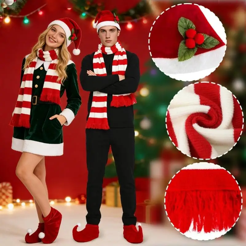 31BB 3Pcs Quick On and Off Christmas Costume Set for Seasonal Celebrations