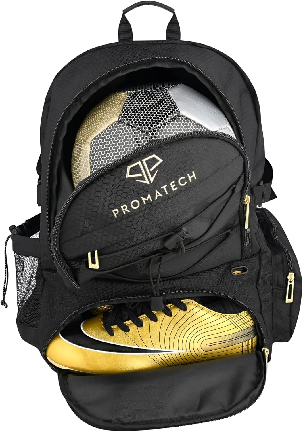 Sports Backpack for Soccer Ball, Basketball, Laptop, Cleats, Hydration, Quick Access Zipper - Gym Sports Bag