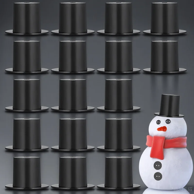 

50Pcs Mini Snowman Hat Top Hat Decorative Party Decoration DIY Craft Projects Adorable Plastic Miniature Hats