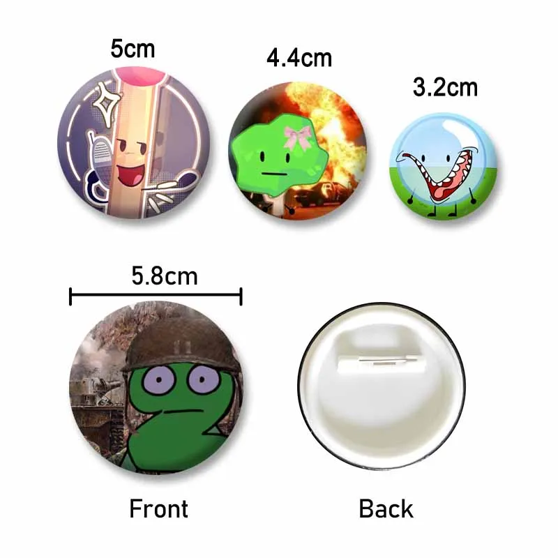 Custom BFDI Battle for Dream Island Game Button Brooch Cute Funny Cartoon Pins Backpack Jacket Lapel Badge Jewelry Friend Gifts