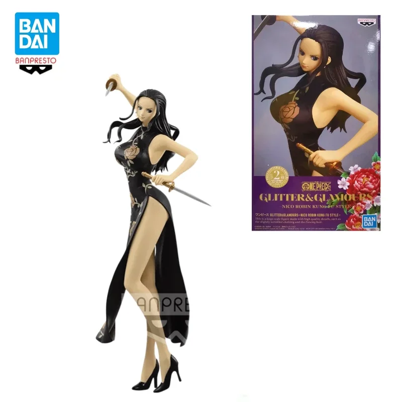 Original Bandai Anime One Piece Shiny Venus Cheongsam Nico·Robin Anime Figure Model Toys Collection Kid Ornaments Gifts In Stock