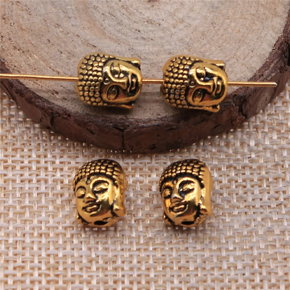 20pcs 11x9x7mm(0.43x0.35x0.28inch) 5 Colors Buddha Head Small Hole Beads Bulk DIY Jewelry Accessories