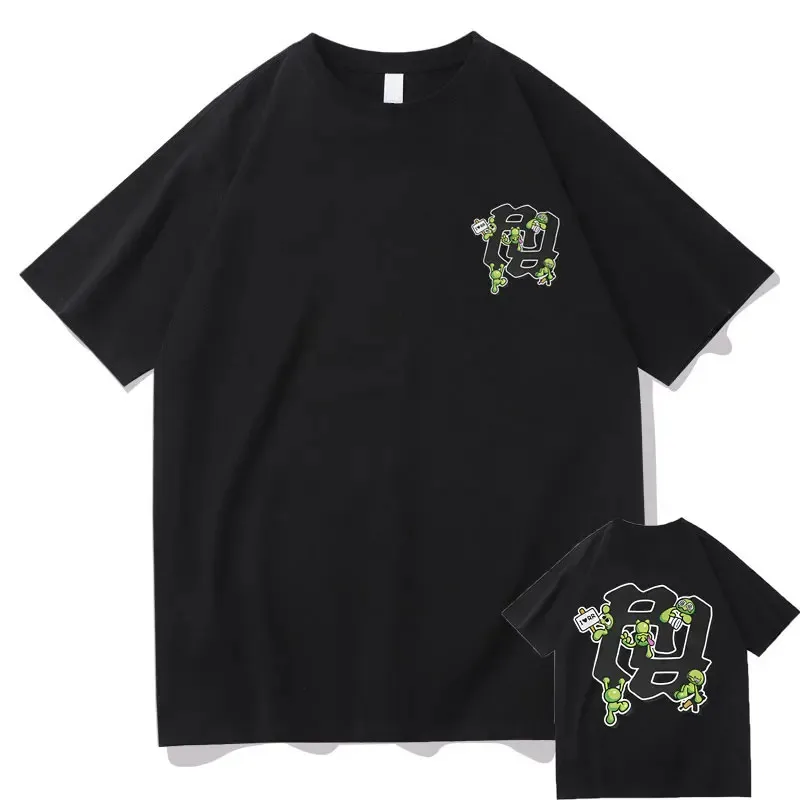Rapero RR KanKan Really Rich Summrs Camiseta con estampado de doble cara para hombre, camiseta informal de Hip Hop de gran tamaño, ropa de calle negra para hombre, otoño