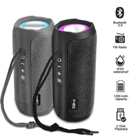 TG227 Bluetooth Speaker Waterproof Wireless Bass Subwoof Loudspeaker Box Support TF Card FM Radio Aux Input With LED Light