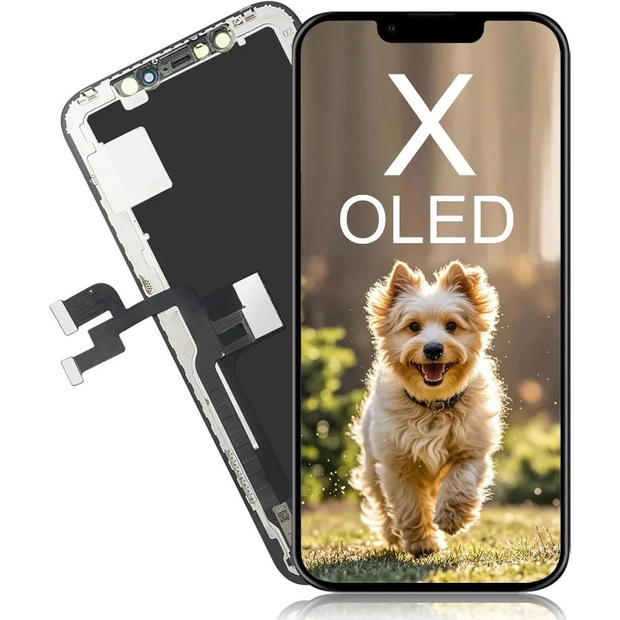 

XLX for iPhone X OLED Screen Replacement Kit 5.8 inch 3D Touch Screen Display Digitizer Frame Assembly with Waterproof Adhesive
