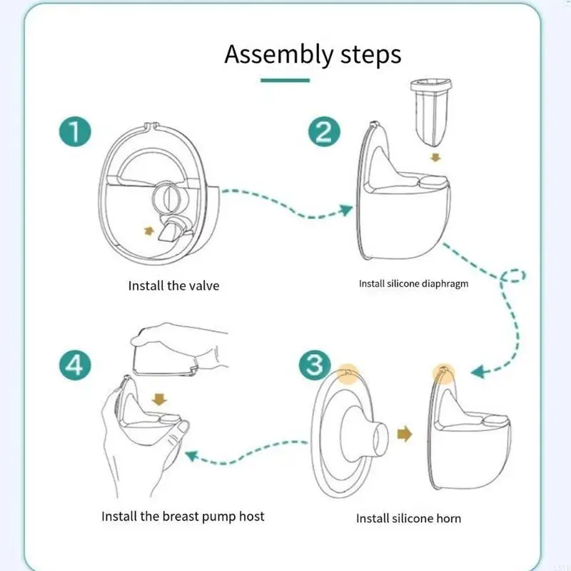 L5YF 1 مجموعة استبدال أجزاء مضخة الثدي بما في ذلك شفة 27 مللي متر/24 مللي متر لنماذج S32/S39 ضمان جمع الحليب السريع #4
