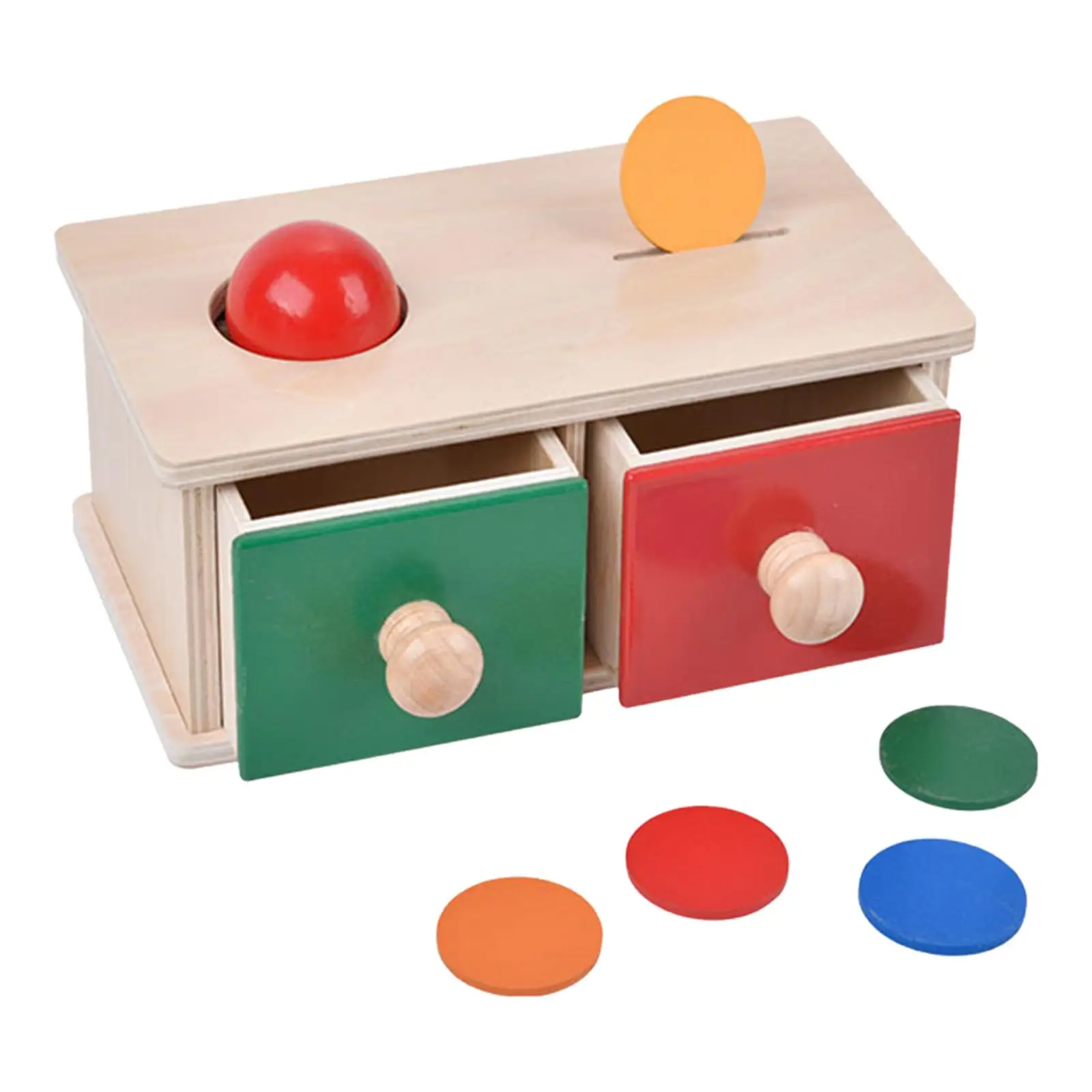 Caja de bolas de madera para cumpleaños, herramientas educativas, forma a juego