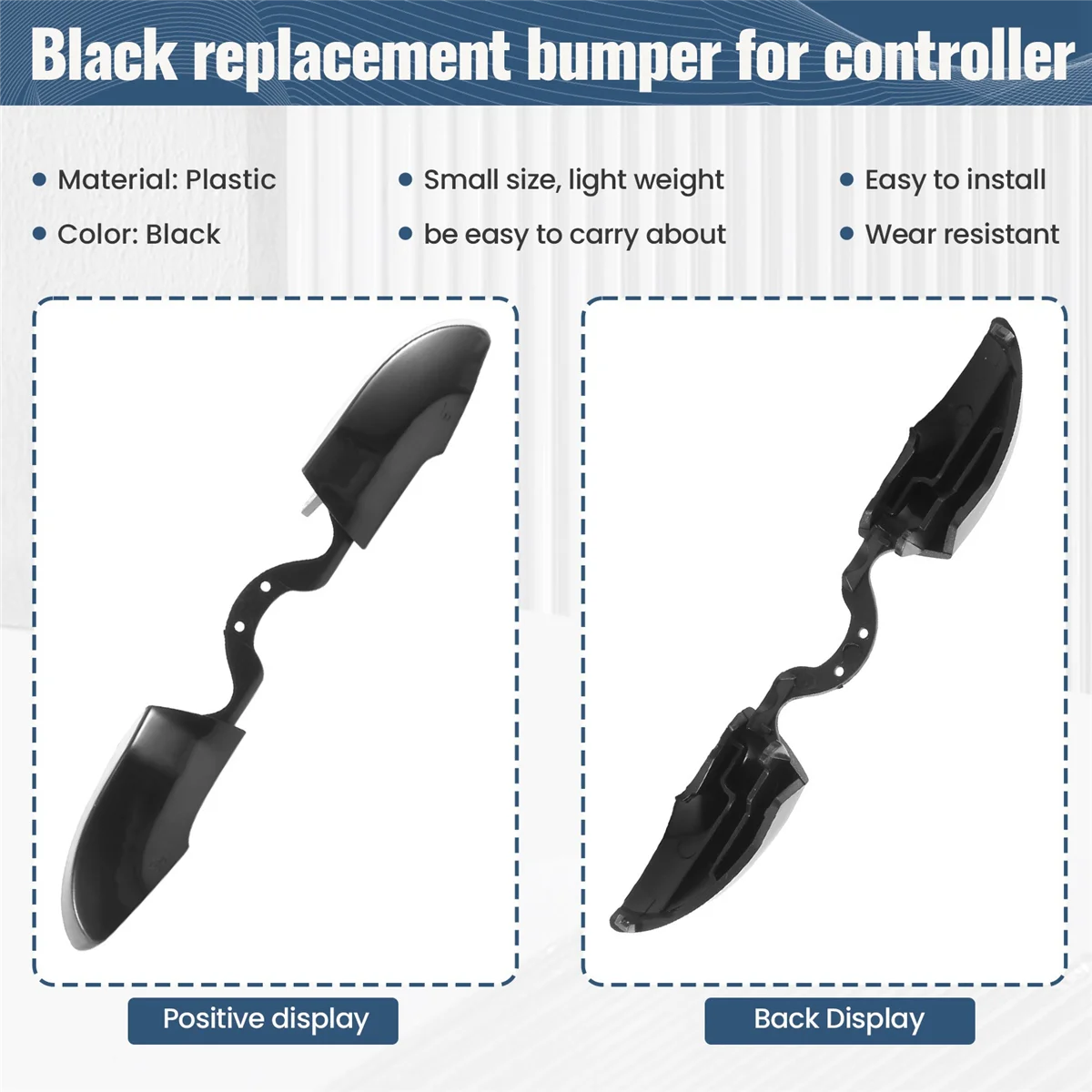 Botón de disparo de parachoques de repuesto negro LB RB para controlador Microsoft Xbox One