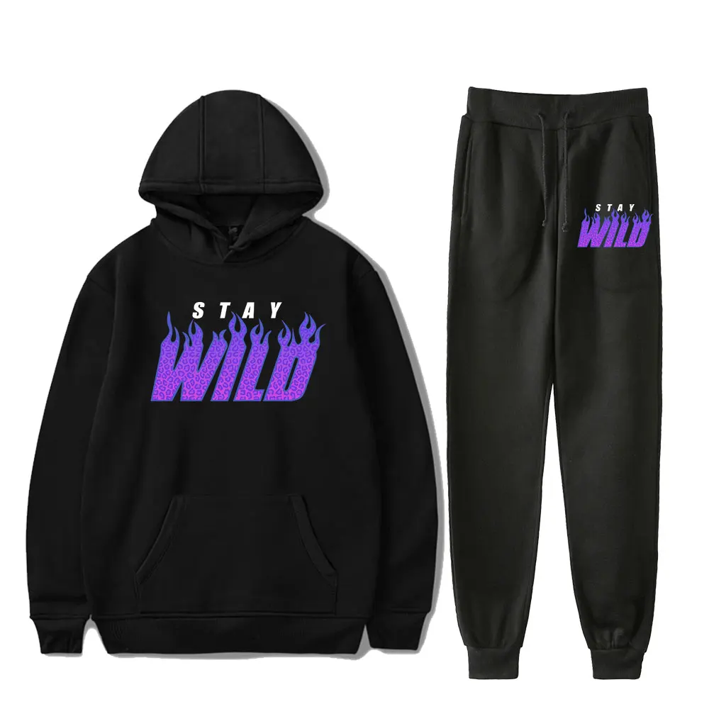 Ben Azelart Stay Wild Vintage 90s HOODIE Merch Hoodies Set Men Women Hoodies Pants Two-Piece Suit PULLOVER Outerwear