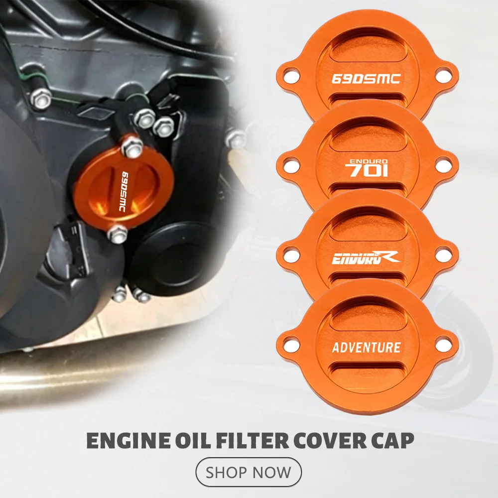 

For 690 ENDURO ENDUROR SM SMC SMCR SUPERMOTO Motorcycle Aluminium Alloy Engine Oil Filter Cover Cap Engine Tank Covers Oil Cap