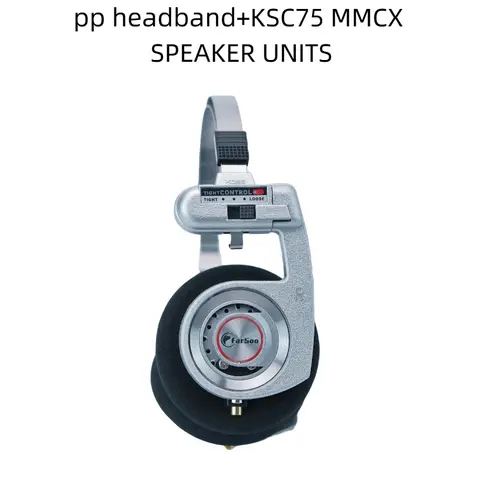 Farsoo PP headband with DIY KSC75 MMCX speaker driver wired and bluetooth two version with high sound quality silver colour