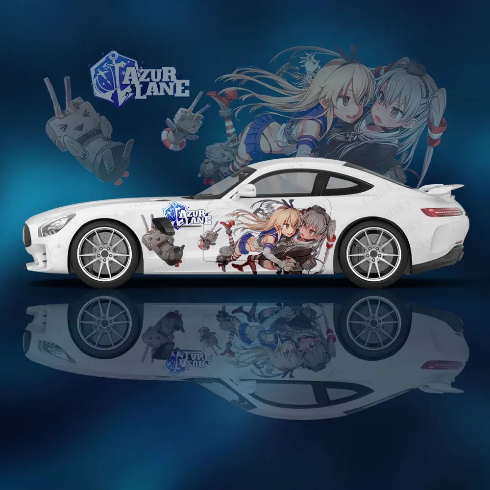 

Anime Azur Lane 2pcs Car Sticker for Universal Large Car Vinyl Wrap Decal Custom Car Side Hood Decal Sticker for Auto Decoration