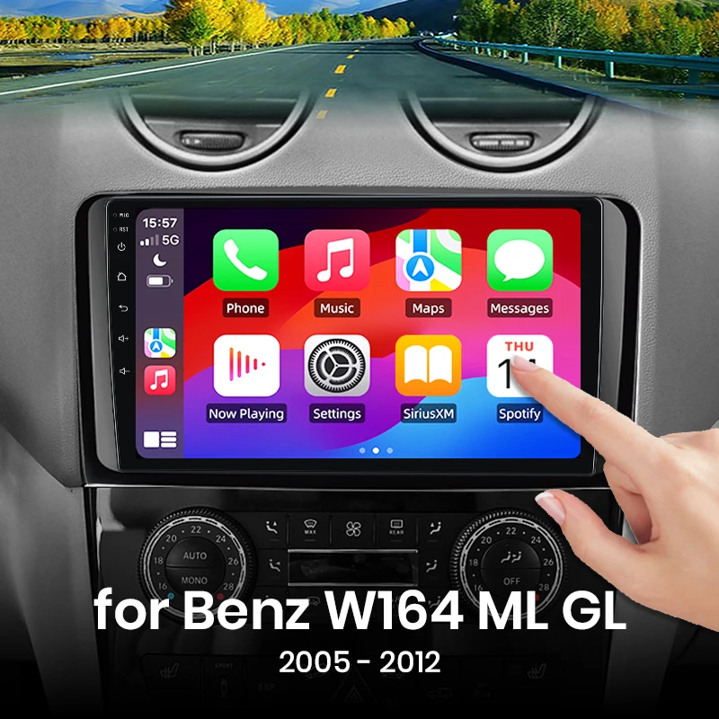 Autoradio sans fil pour Mercedes Benz W164 ML GL 2005-2012, CarPlay pour Apple, Android Auto, GPS, IPS, WiFi, 8 cœurs, limitation, stéréo