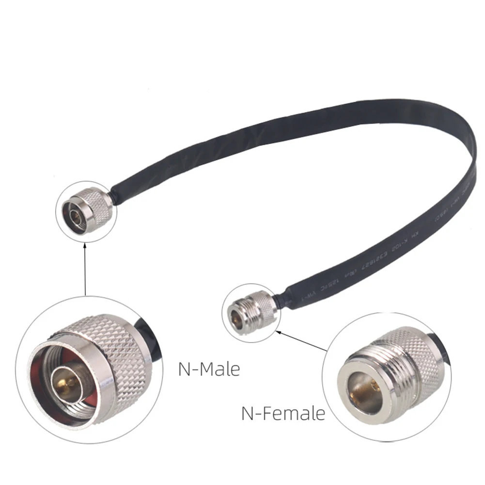 Door/Window Pass Through Flat Cable N Male To N Female 40cm RF Coaxial Cable 50 Ohm Extension Cord For Antennas Car Radio