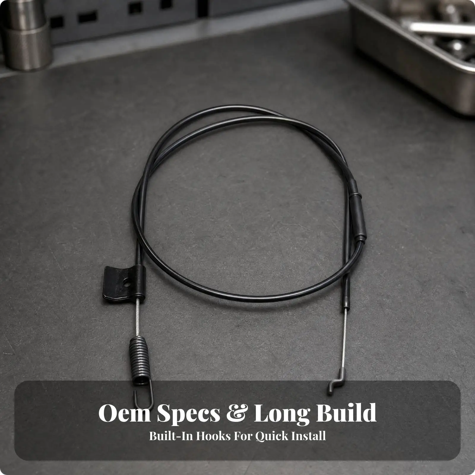 Flexible Steel Drive Cable for Lawn Mower Walk Behind Replacement Control Wire with Mounting Bracket 1130mm Sheath