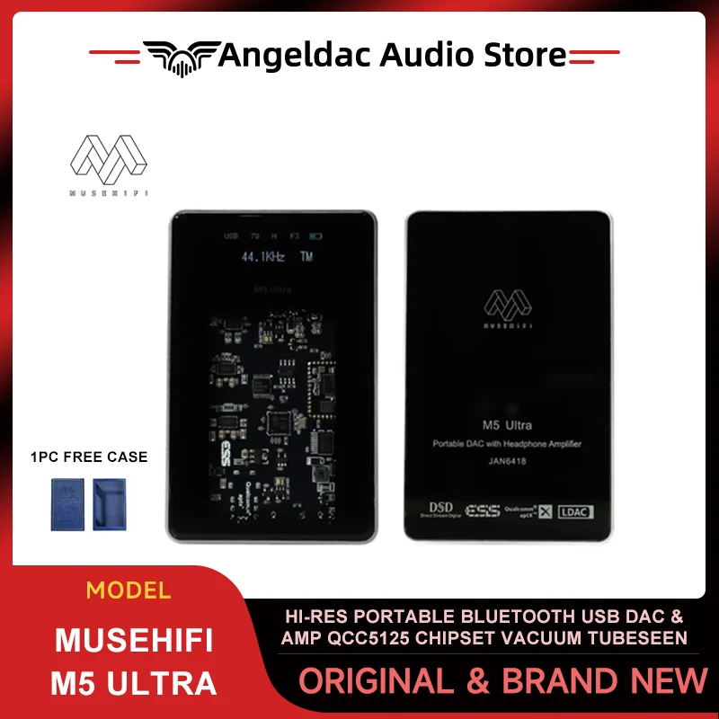 Musehifi M5 Ultra Hi-Res Portable Bluetooth USB DAC & AMP QCC5125 Chipset Vacuum Tubes Display Screen Headphone Amplifier