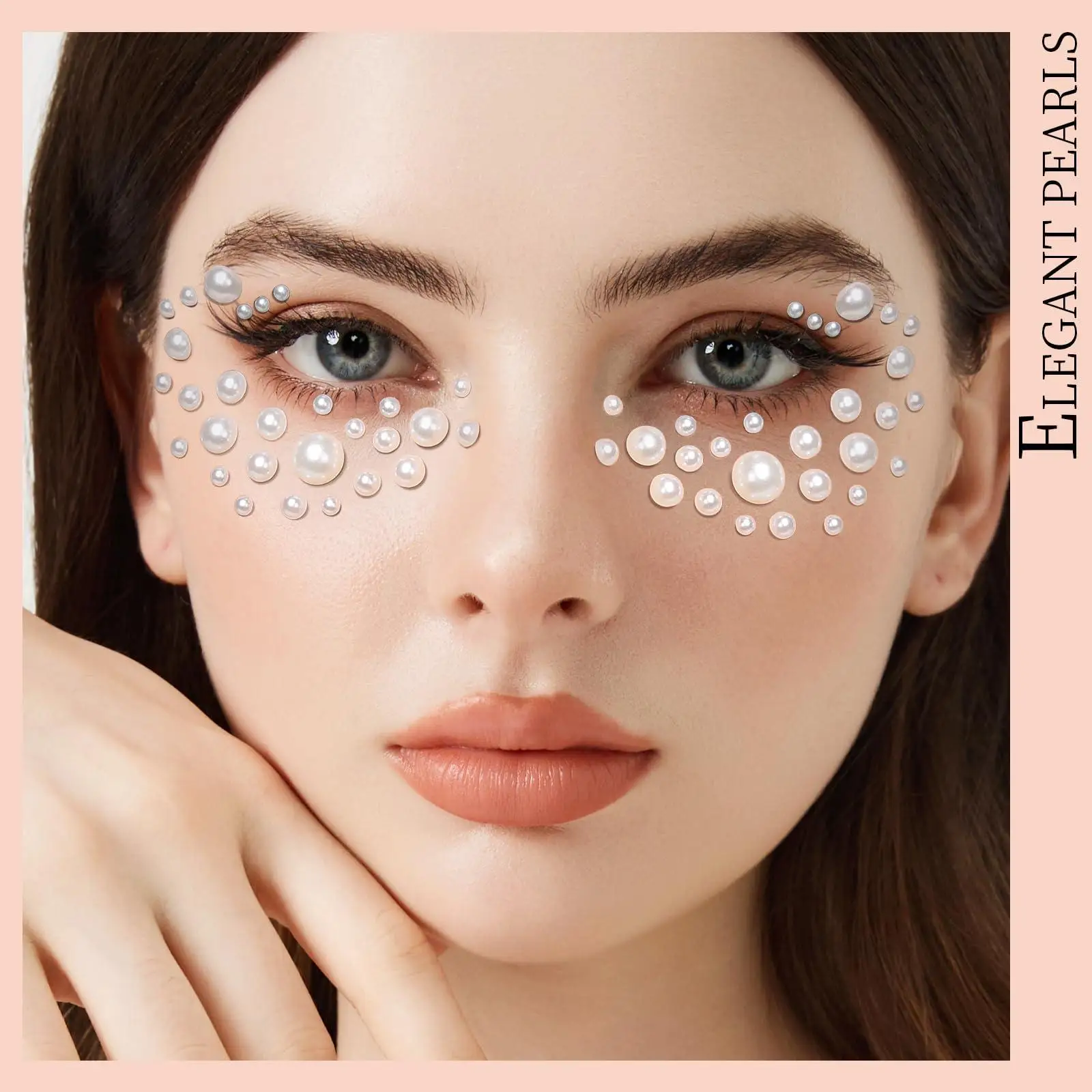 4 Sheets Self-Adhesive Rhinestone Stickers Face Gems Hair Pearls Rhinestones for Makeup Face Jewels Hair Jewels With Tweezers