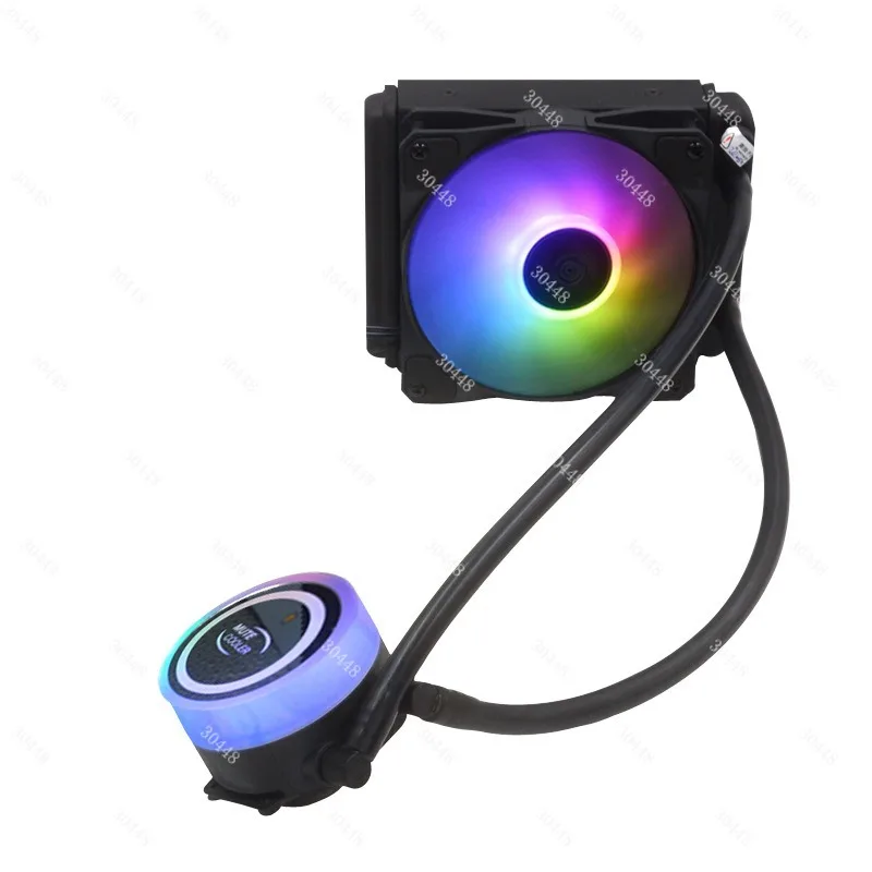 120 water-cooled CPU cooler fan for desktop computers, silent, water-cooled with pure copper base, integrated water-cooling