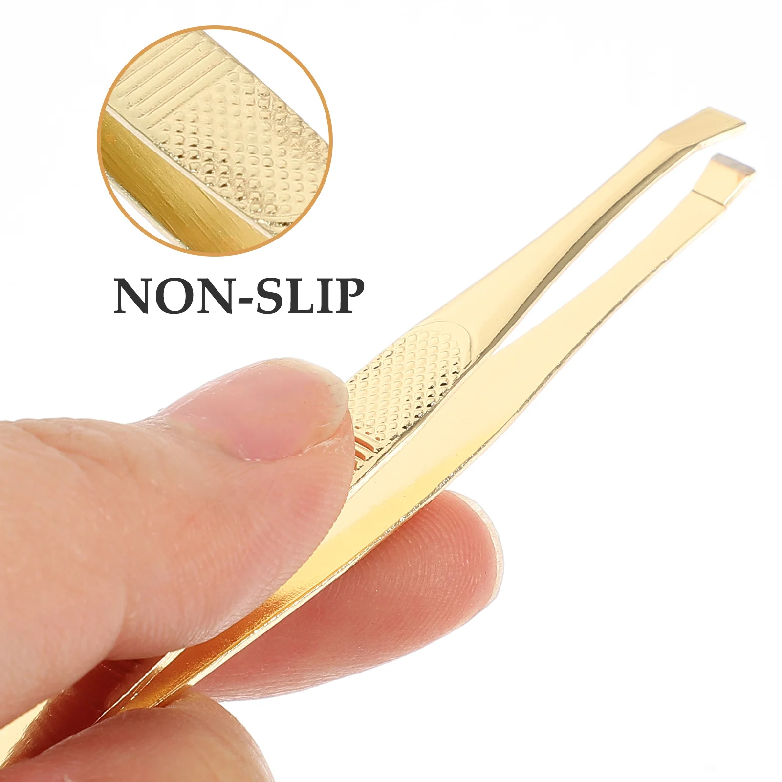 2Pcs Eyebrow Tweezers Stainless Steel Precision Diagonal Brow Clip Removal Tool for Professional Personal Use