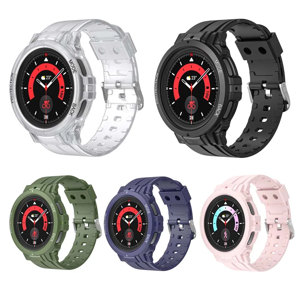 

Прочный армированный ремешок для часов Samsung Galaxy Watch 4 Watch 5 5 Pro, ремешок с защитой корпуса 40 мм 44 мм 45 мм (без экрана)