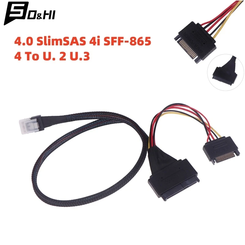 1PC DIY Accessories PCIe 4.0 SlimSAS 4i SFF-8654 To U. 2 U.3 SFF-8639 SSD Connection Cable Available In 0.5m