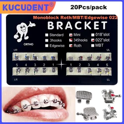 Dental Orthodontic Metal Braces Bracket Monoblock/Split Mini Roth MBT Edgewise 022/018 Hooks 345/3 Dentist Treatment Materials