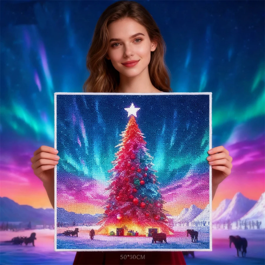 

Новый набор для вышивания крестиком «Аврора» 2026 года: рождественская тематика, наборы для рукоделия с принтом, декор для дома, поделки своими руками