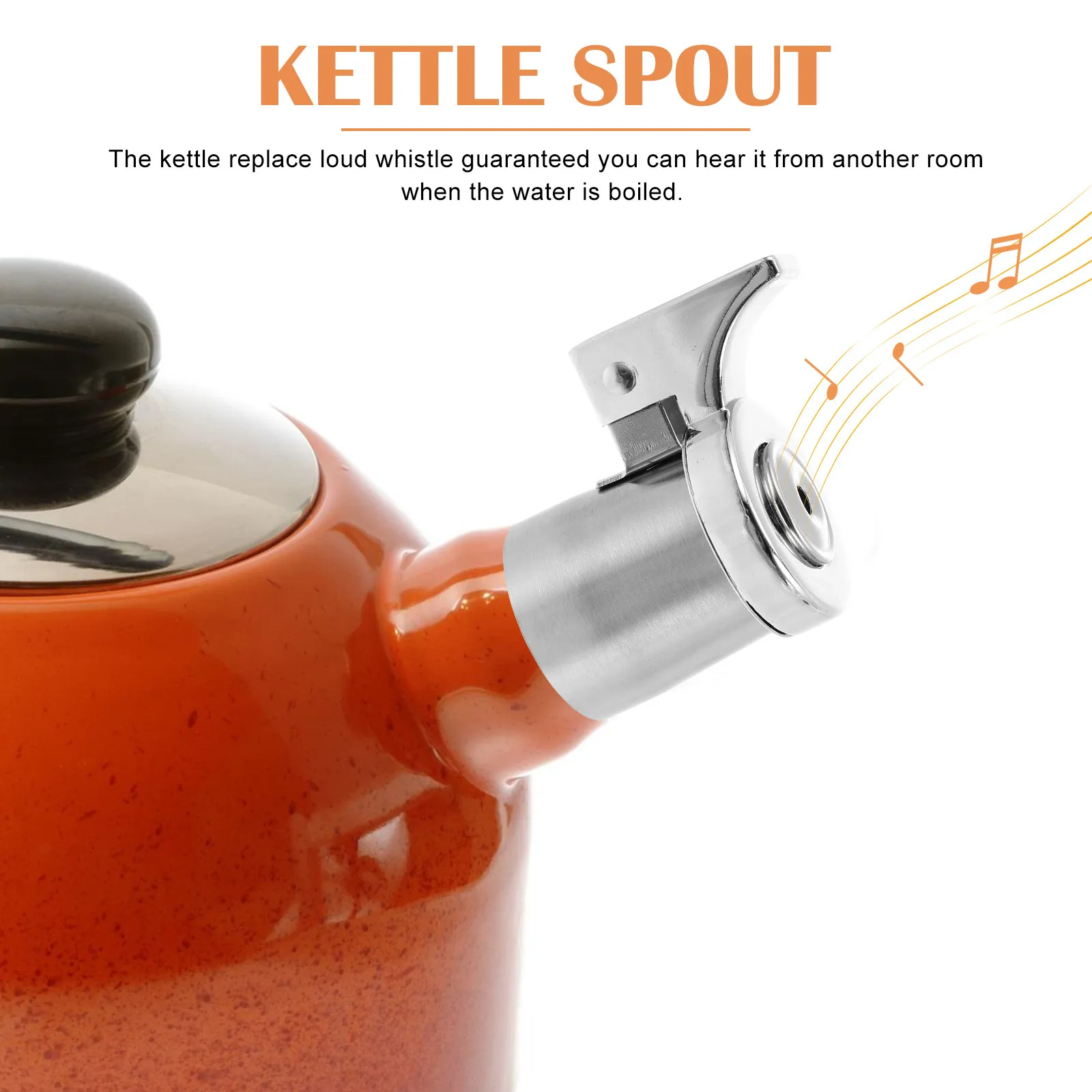 Stainless Steel Whistling Kettle Spout Replacement Loud Alarm Sound Spout for Tea Kettle Water Boiler Kitchen Appliance