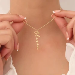 Customize Personalized Vertical Name Necklaces, Simple And Stylish Collarbone Chain Pendants, Women's Jewelry, Holiday Gifts