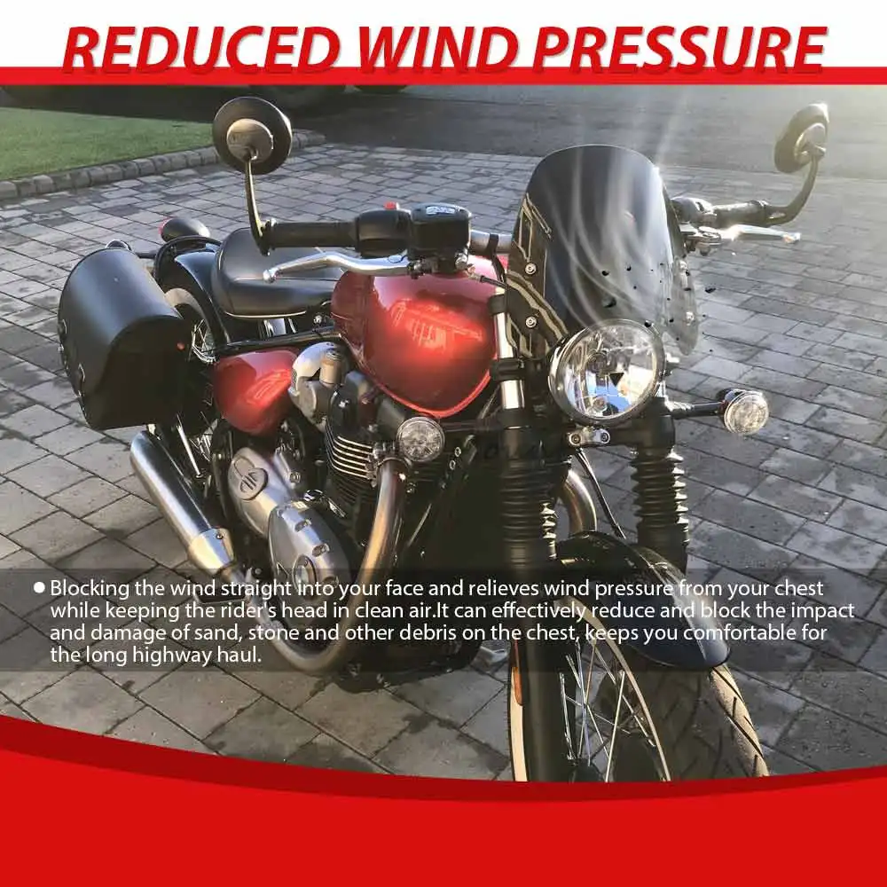 Motorcycle Windshield Wind Deflector Fork Wind Splitter For Triumph Bonneville Bobber Classic Flyscreen Windscreen Accessories