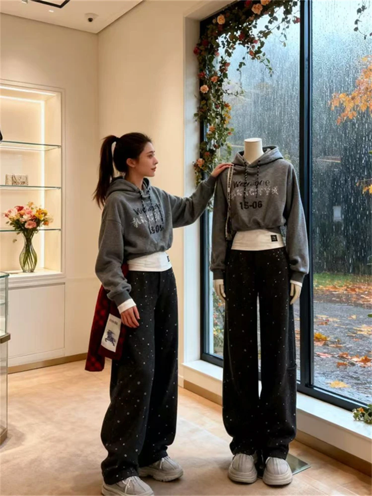 

High Waist Wide Leg Pants American Hip Hop Sle Casual Spring New Women's Faion Trousers Commute Sle Other Fabric