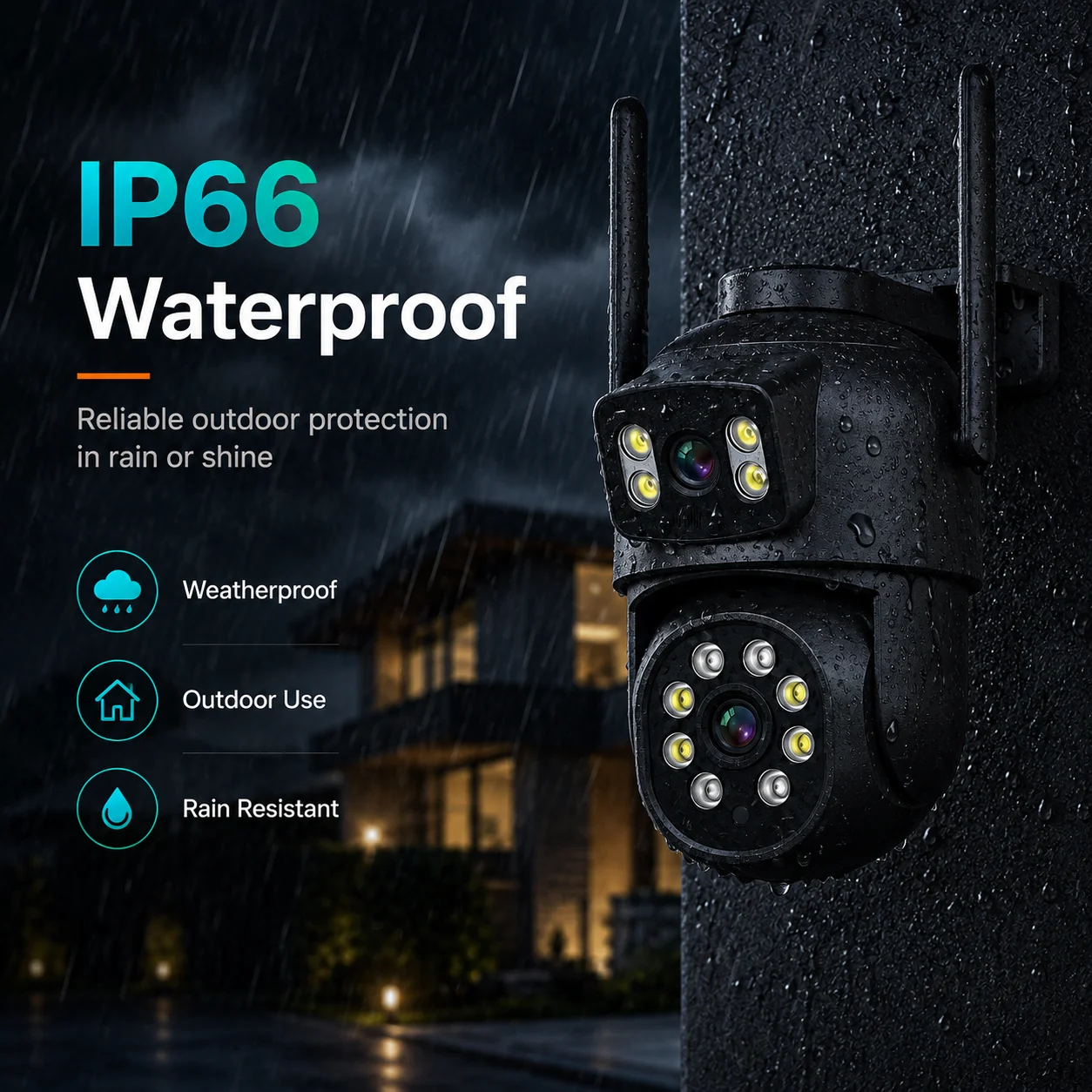 4K Outdoor WiFi Surveillance Camera Dual Lens PTZ with Auto Tracking 8MP Video Security Two Way Audio for Effective Monitoring