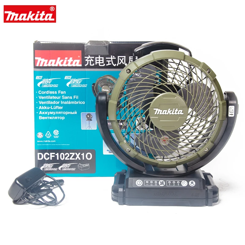 Makita DCF102ZX1 Fan 14.4V/18V Snow Peak 102 Outdoor Camping Car Electric Fan Automatic Shaking Head Three Speed Wind Adjustment