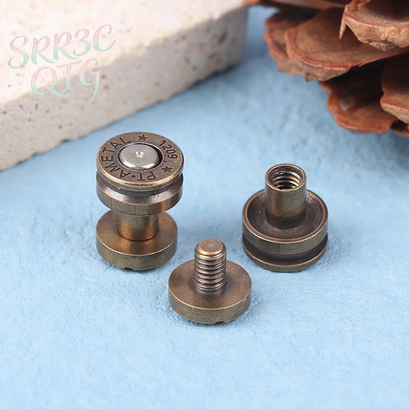 Hot Sale 1pc Brass DIY Bag Buckle Handbag Round Head Lock Buckle Leather Craft Sewing Hardware Bag Clasp Lock Accessories