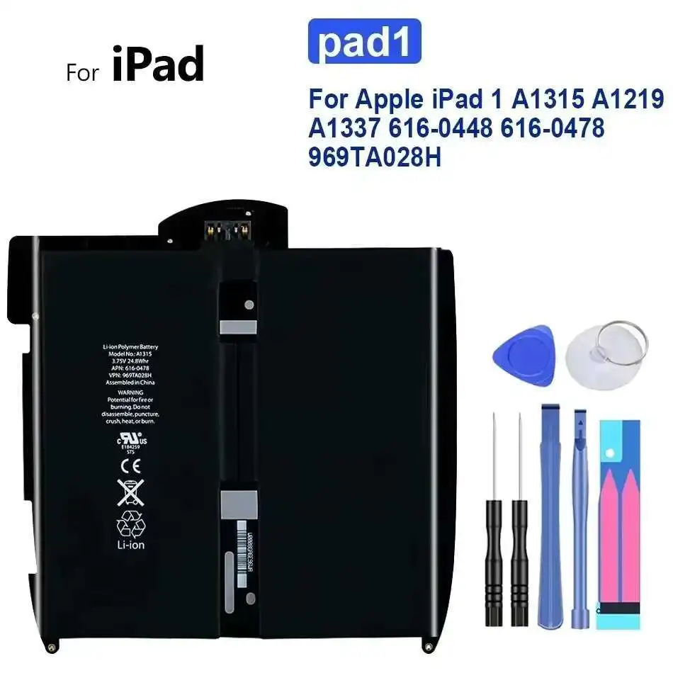 

Battery For Apple ipad 1 2 3 4 5 6 7 8 9 10 air 1 2 3 2019 4 4th 5 Mini 1 2 3 4 5 6 Pro 12 1st 2nd 3rd 4th 5th 6th 9.7 10.9 10.5