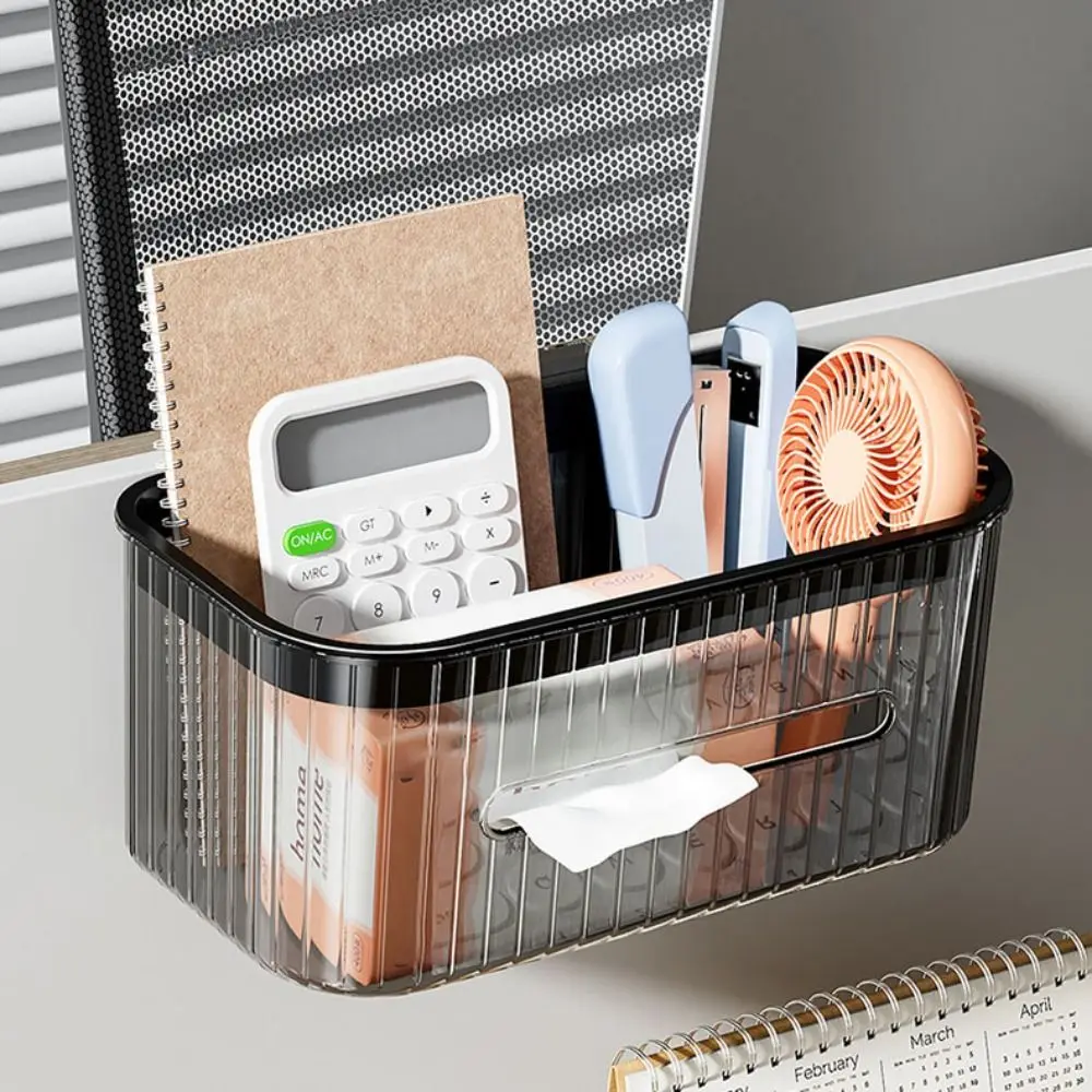 Square Bedside Storage Basket Large Capacity No Punching Stationery Storage Box Stable Strong Load-bearing Capacity