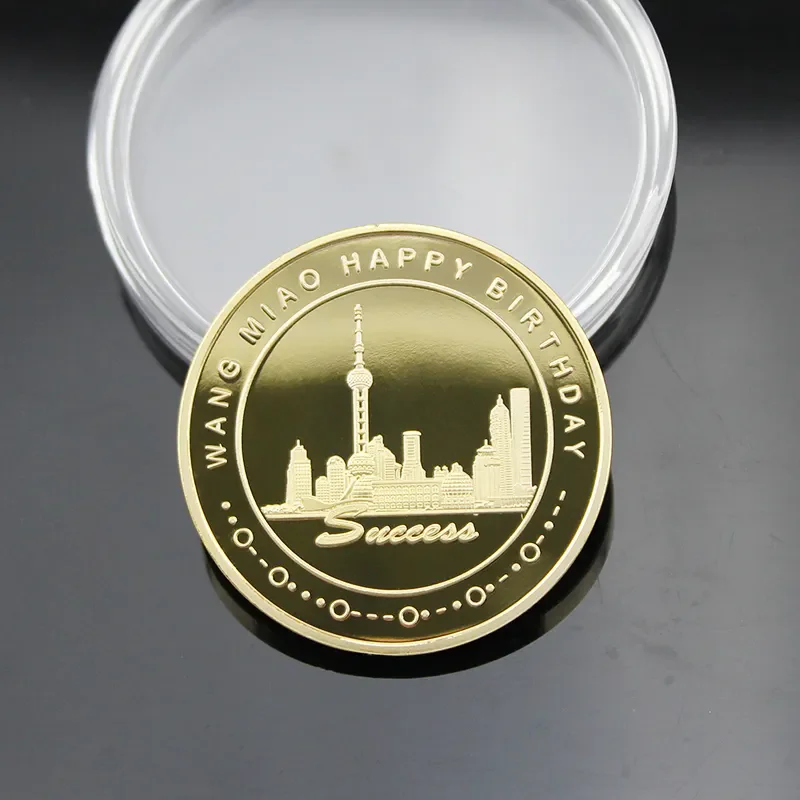 Minimum order quantity for customized coins: Customized metal electroplated gold coins, commemorative coins