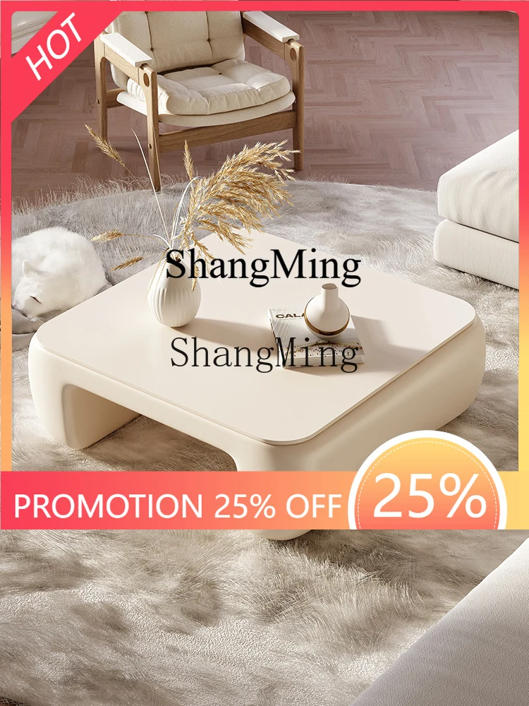 

ZYY premium exquisite new household small apartment cream style minimalist rock slab living room cloud creative low table
