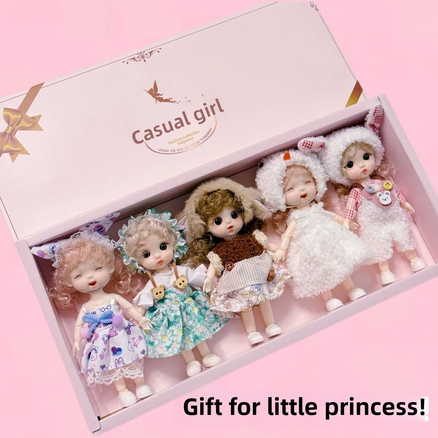 17Cm pop prinses meisje geschenkdoos set speelgoed pop aankleden kinderen speelhuis verjaardagscadeau speelgoed, kinderen prinses schattig