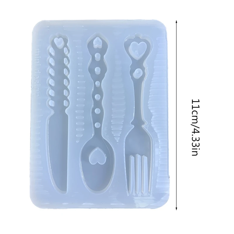 DIY Hollow Handle Knife- Fork Spoon Silicone Mold DIY Keychain Pendant Mould