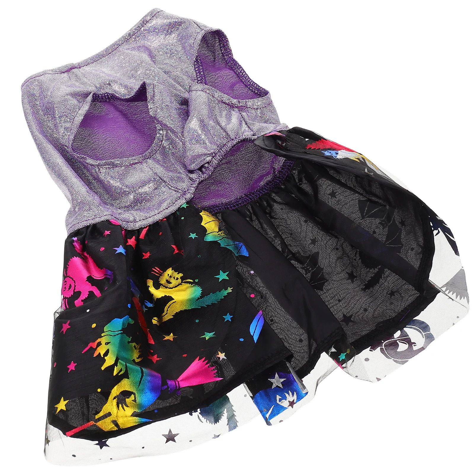 

Halloween Dog Dress Pet Clothes Party Costume Polyester Skirt Decor Spiderweb Printing Reusable Comfortable Stylish Apparel Dog