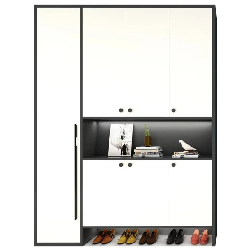 

Color Aluminum Corridor Shoe Cabinet Large Capacity Storage Shoe Cabinet
