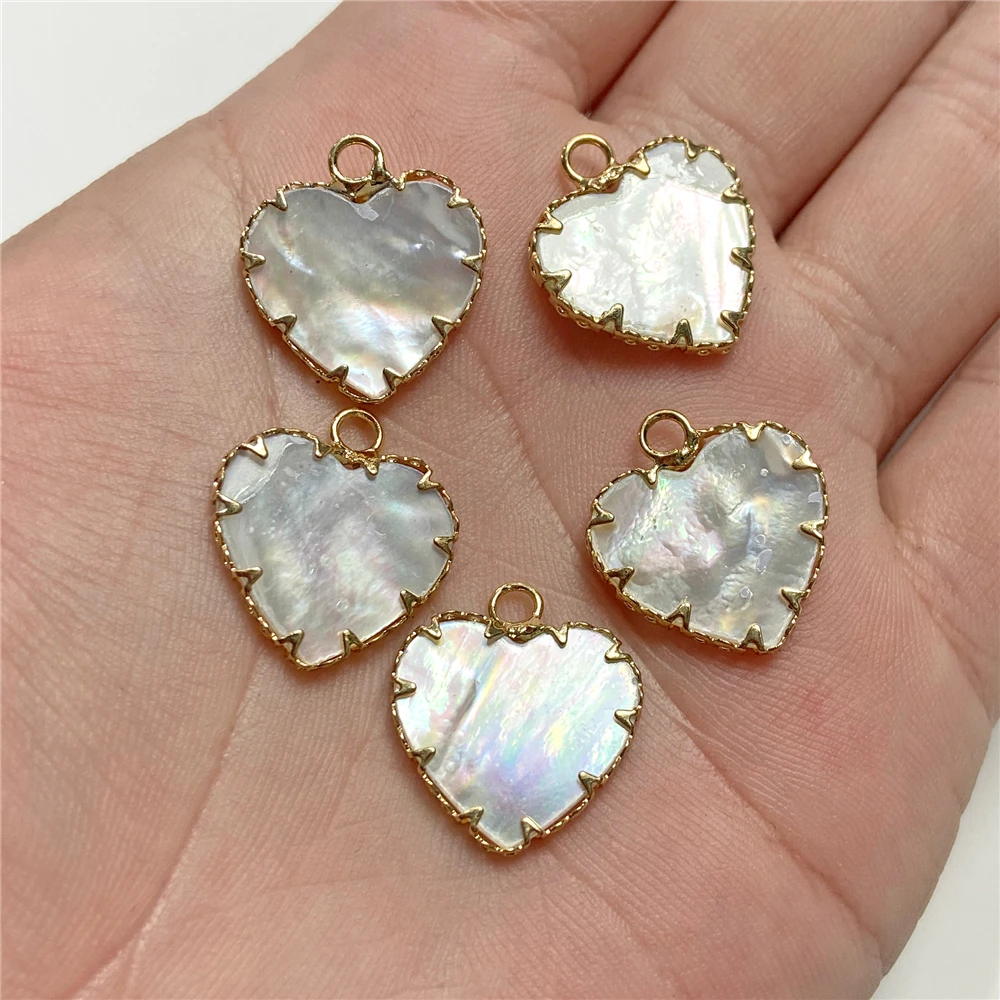 2pc Natural White Mother-of-pearl Shell Charm Pendant For Making Bracelet Necklace Earring Handmade Wholesale Jewelry Women