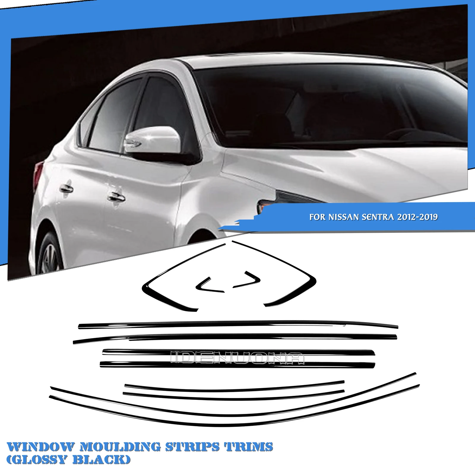 

Car Exterior Window Frame Trim Strip Door Side Cover Styling For Nissan Sentra 2012 2013 2014 2015 2016 2017 2018 2019